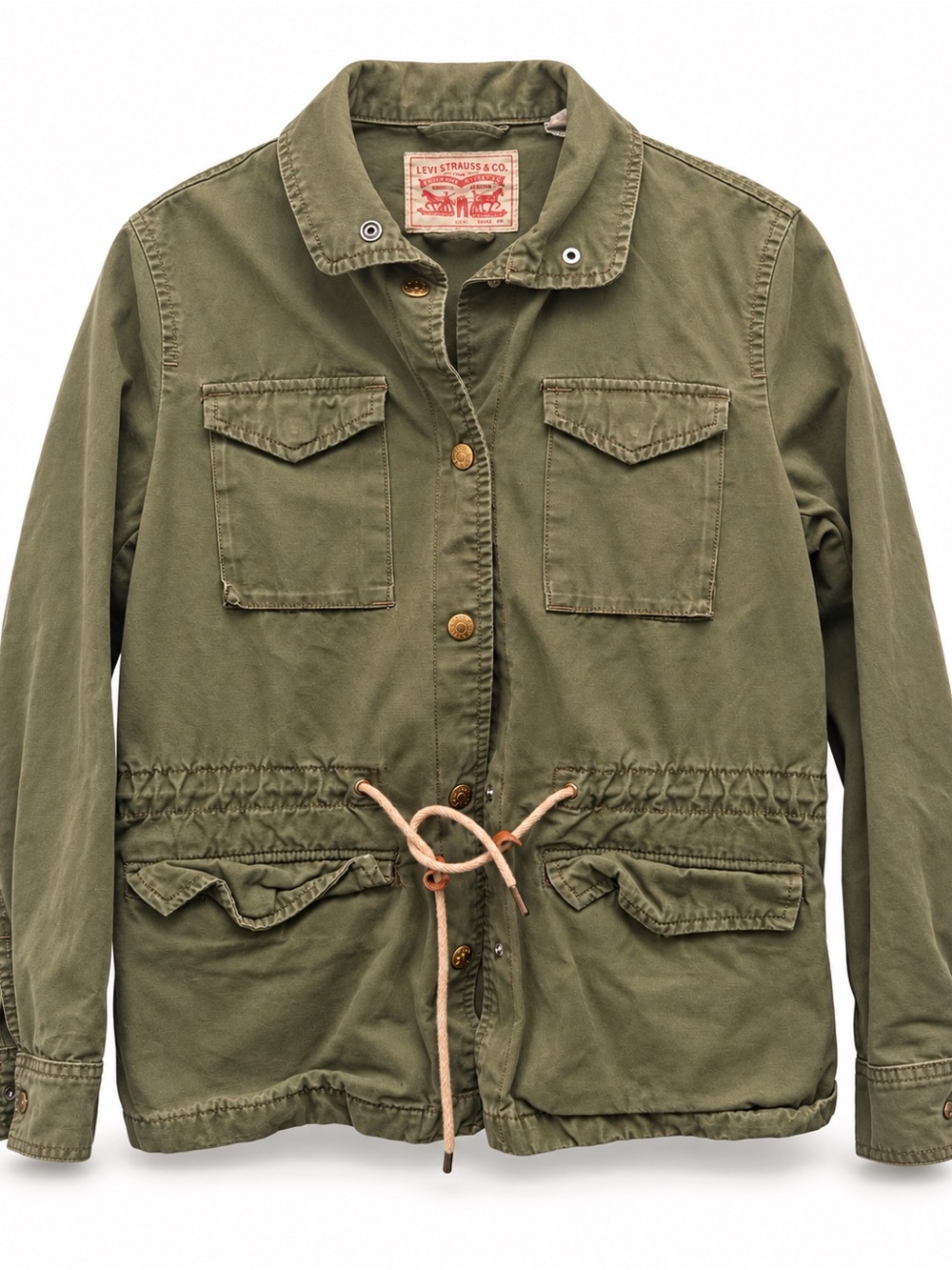 Levi's Olive Utility Jacket with Drawstring Waist